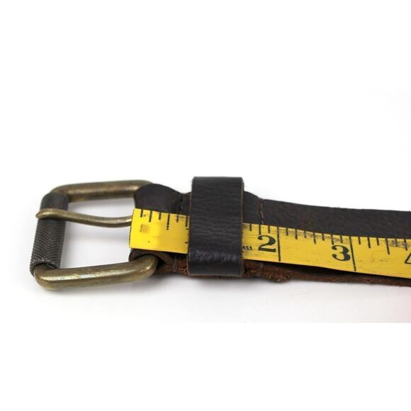 PEBBLED BROWN GENUINE LEATHER 1 3/8"Wd CASUAL DRESS MEN'S BELT Sz 32 (B71 - Picture 7 of 11